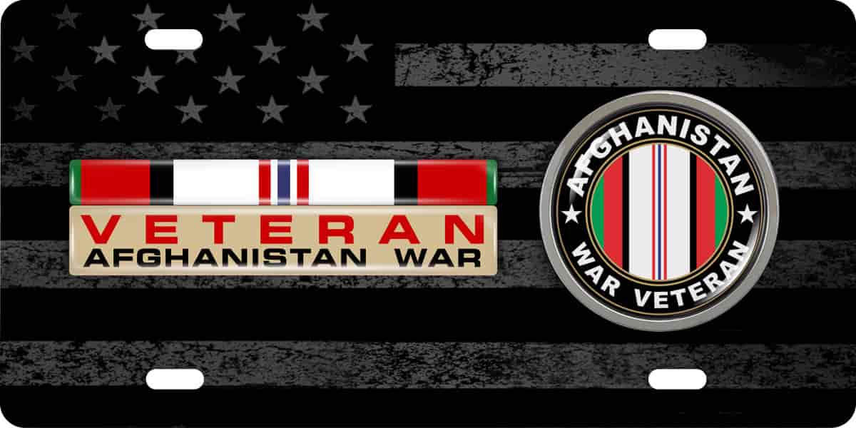 Afghanistan Veteran - Stainless Steel Car License Plate